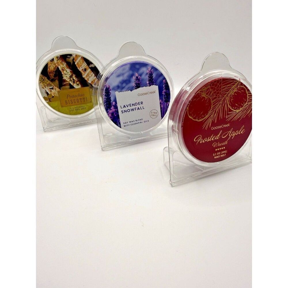 3 Pack Goose Creek Pistachio Biscotti, Lavender Snowfall, Frosted Apple Wax Melt